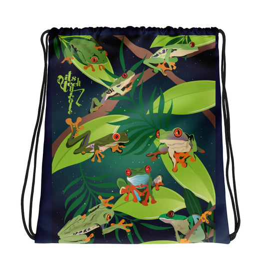 Red-Eyed Tree Frog Series 8 Drawstring bag