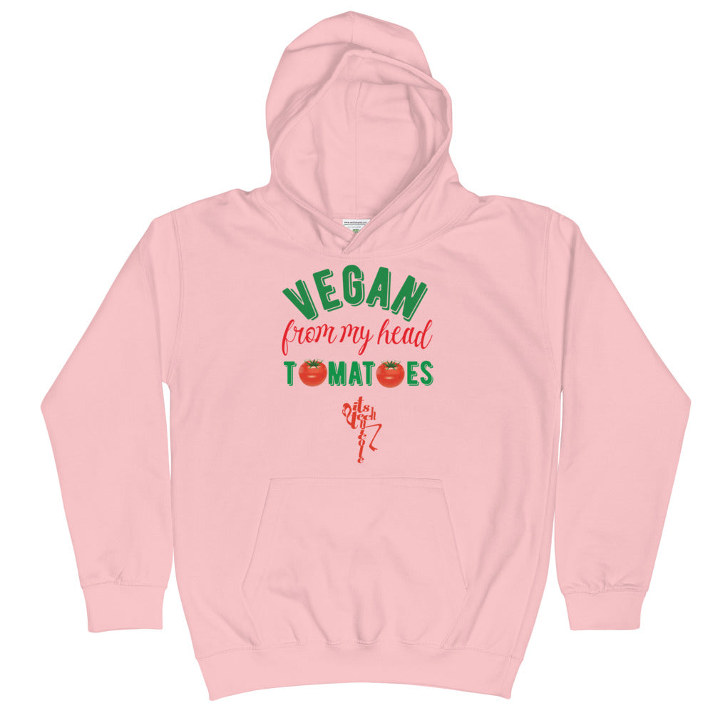 Vegan From My Head Tomatoes Kids Hoodie