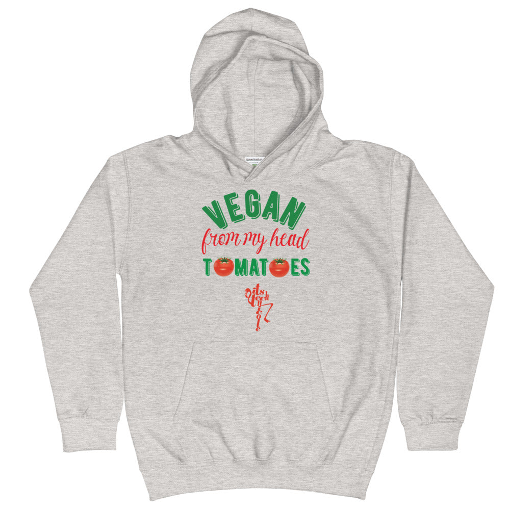 Vegan From My Head Tomatoes Kids Hoodie