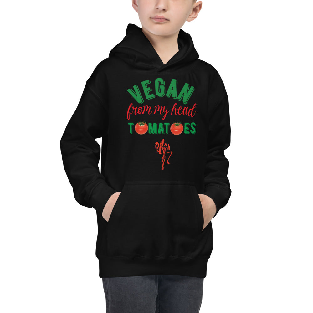 Vegan From My Head Tomatoes Kids Hoodie