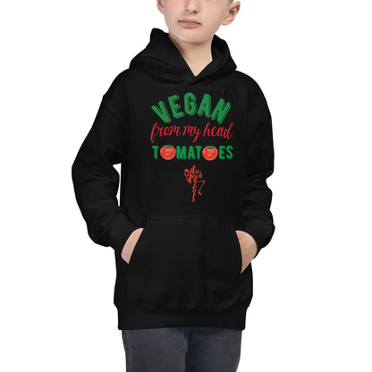 Vegan From My Head Tomatoes Kids Hoodie