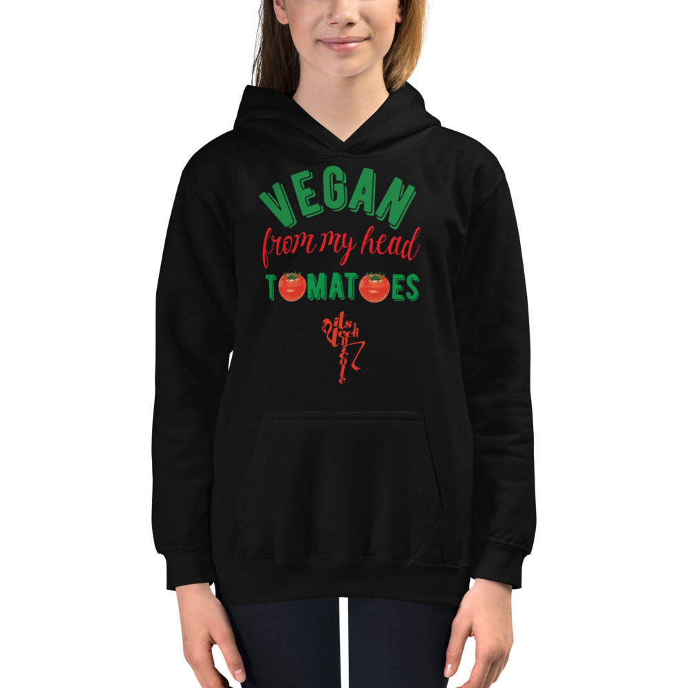 Vegan From My Head Tomatoes Kids Hoodie