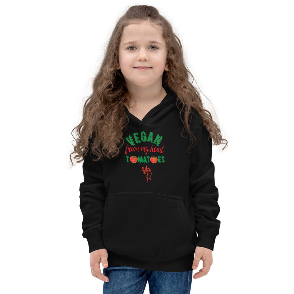 Vegan From My Head Tomatoes Kids Hoodie
