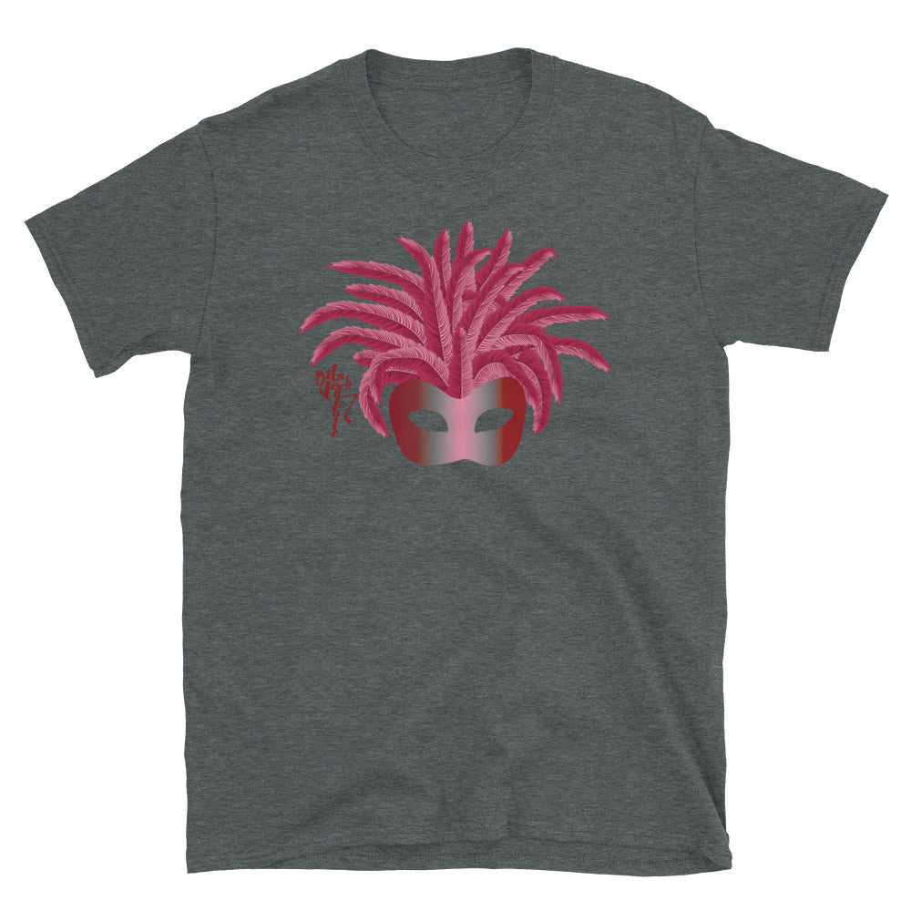 Mardi Gras Burgundy Mask (Unisex) T-Shirt