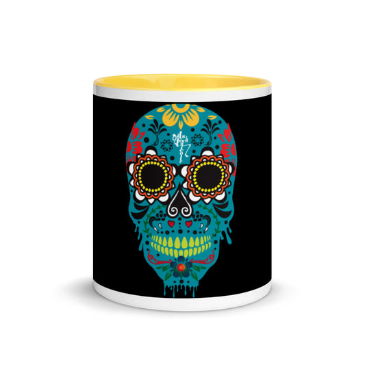 Dia de los Muertos Azul Mug with Color Inside