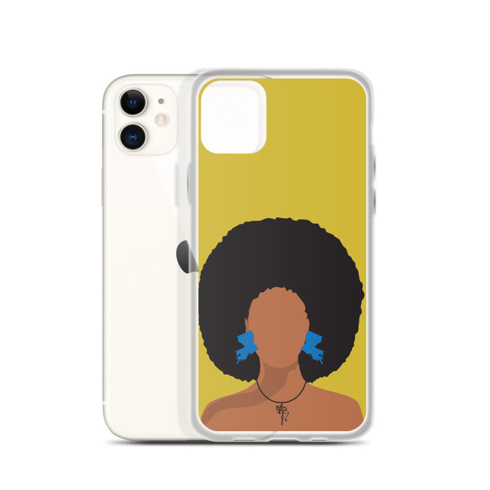 Melanin Poppin' with Louisiana Earrings iPhone Case