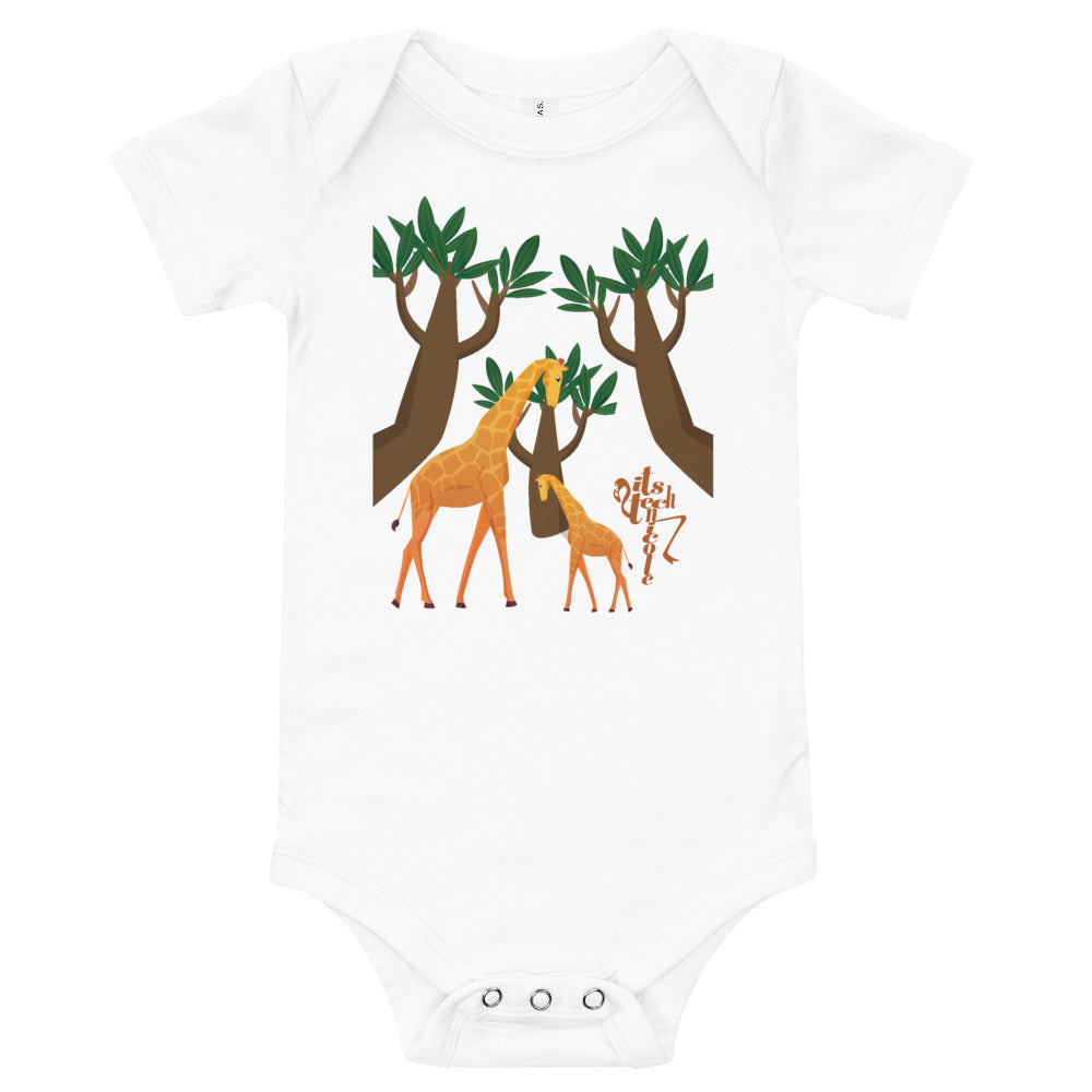 Giraffe Mama and Baby Onesie