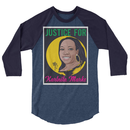 Justice for Karlnita Marks 3/4 sleeve raglan shirt
