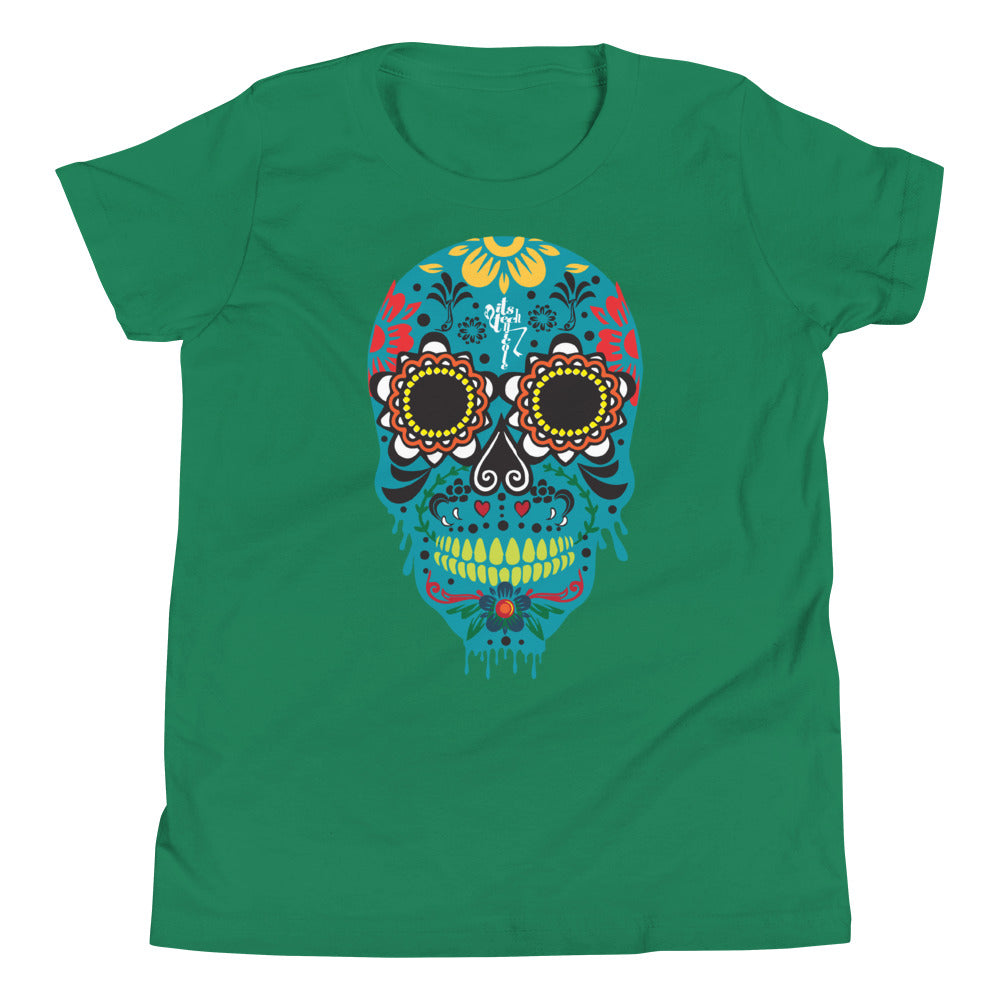 Dia de los Muertos Azul Youth Short Sleeve T-Shirt