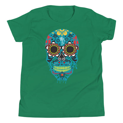 Dia de los Muertos Azul Youth Short Sleeve T-Shirt