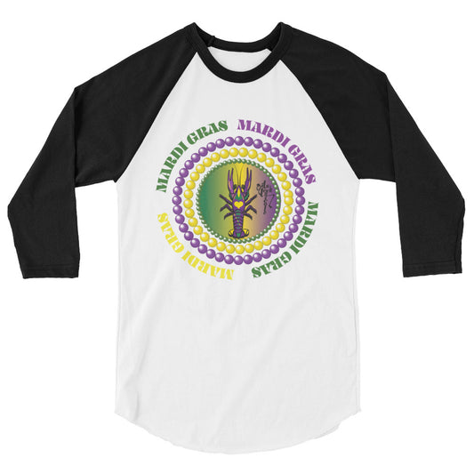 Mardi Gras 3/4 sleeve raglan shirt