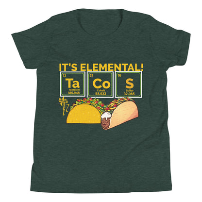 Tacos, It's Elemental Youth Short Sleeve T-Shirt