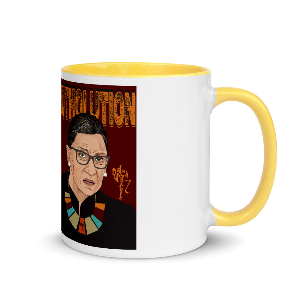 Ruth Bader Ginsburg Tribute Art Mug with Color Inside