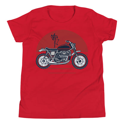 Motorcycle (Red) Youth Short Sleeve T-Shirt