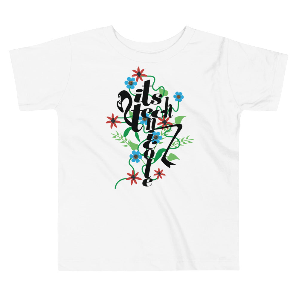 ItsTechnicole Floral Toddler Short Sleeve Tee