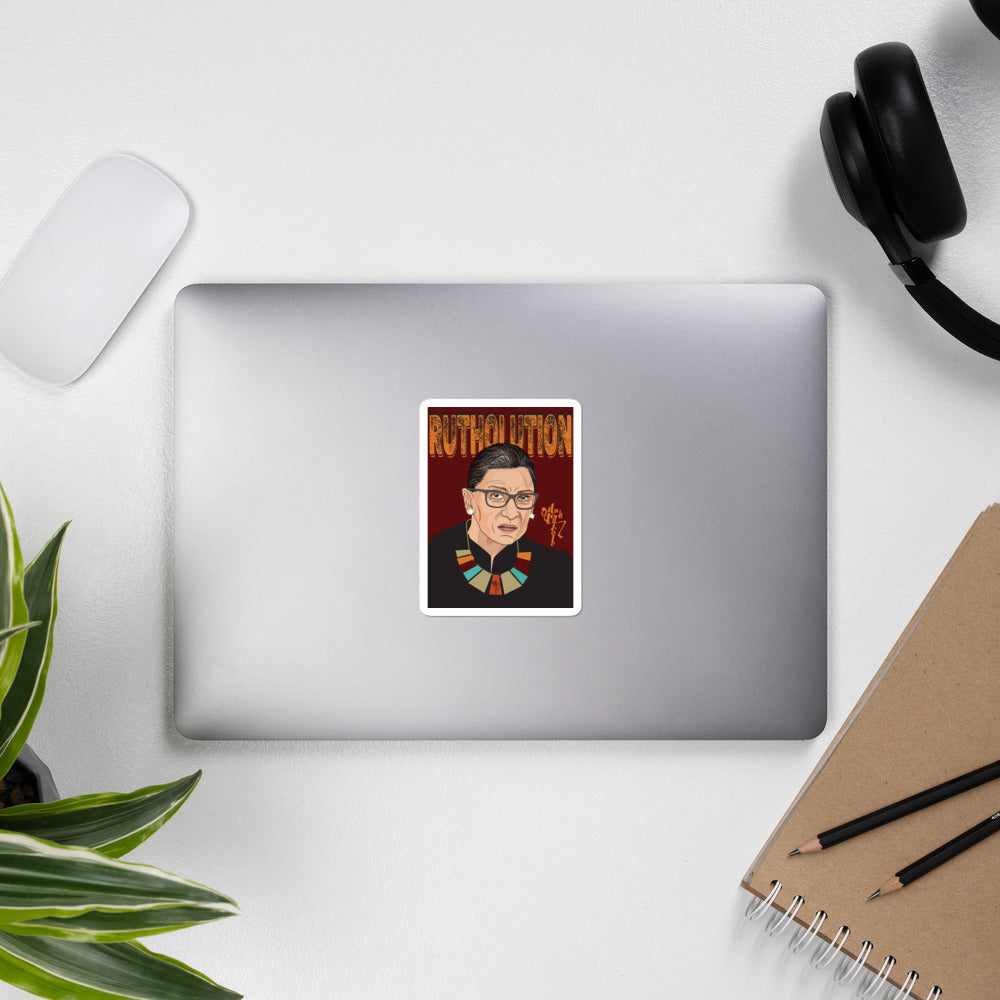 Ruth Bader Ginsburg Tribute Art Bubble-free stickers