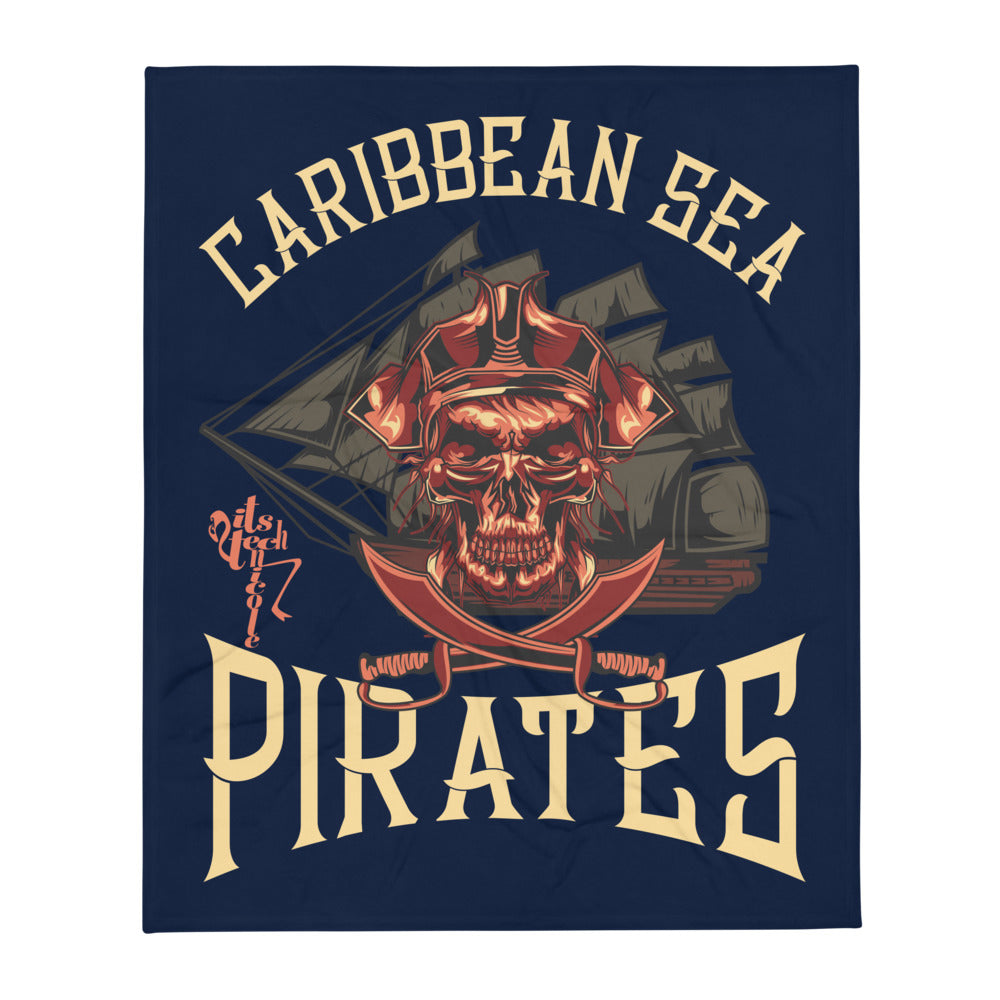 Caribbean Sea Pirates Throw Blanket