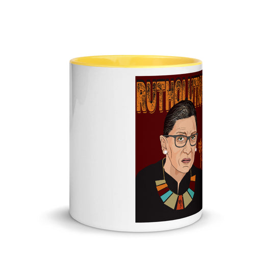 Ruth Bader Ginsburg Tribute Art Mug with Color Inside