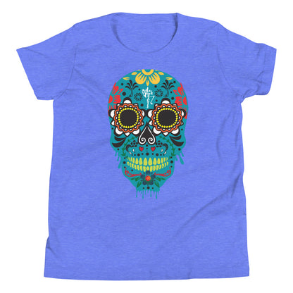 Dia de los Muertos Azul Youth Short Sleeve T-Shirt