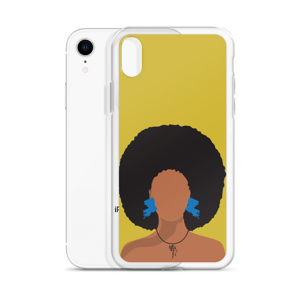 Melanin Poppin' with Louisiana Earrings iPhone Case