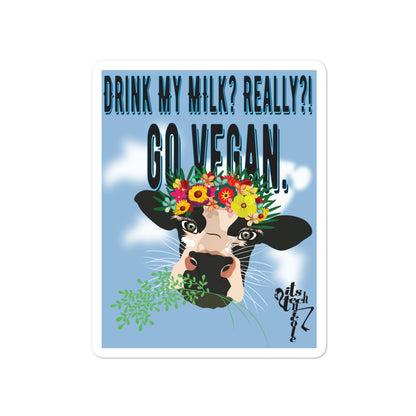 Go Vegan. Bubble-free stickers
