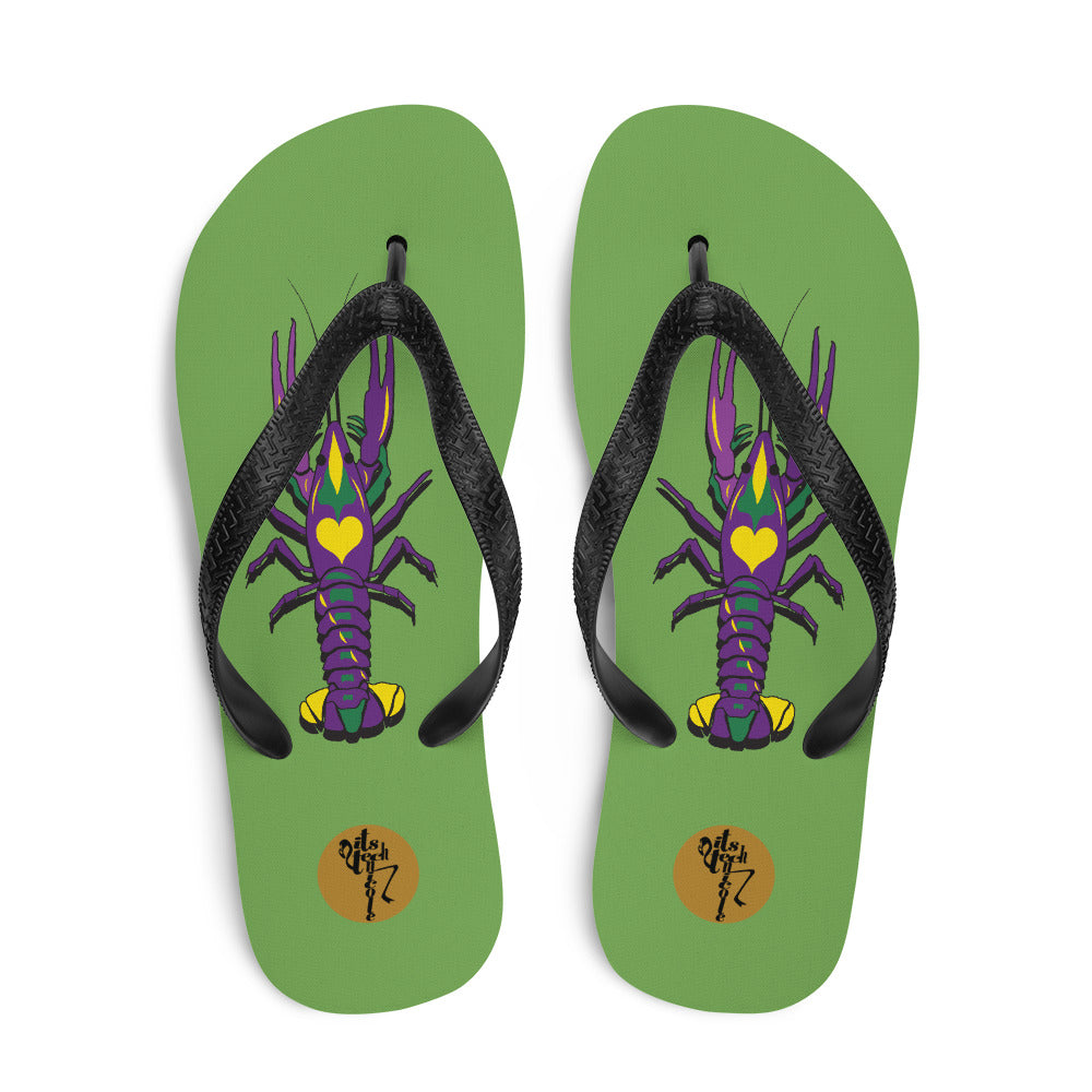 Mardi Gras Crawfish Flip-Flops