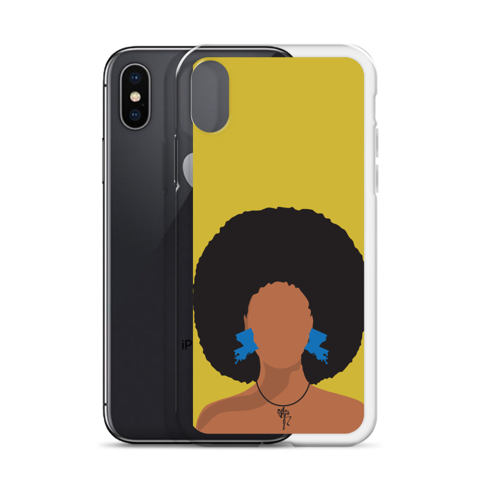 Melanin Poppin' with Louisiana Earrings iPhone Case