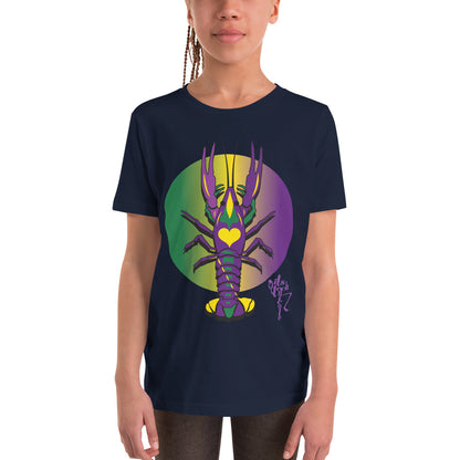 Mardi Gras Crawfish Youth Short Sleeve T-Shirt