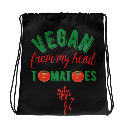 Vegan From My Head Tomatoes Drawstring bag
