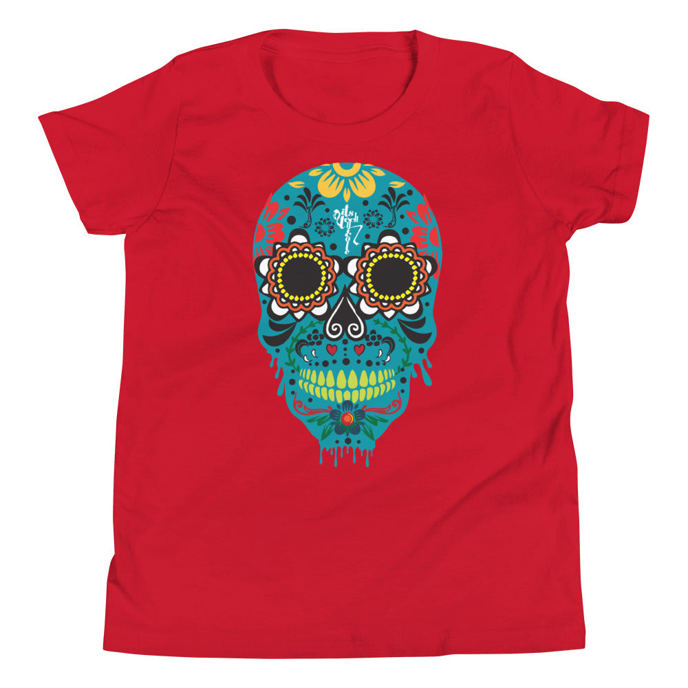 Dia de los Muertos Azul Youth Short Sleeve T-Shirt