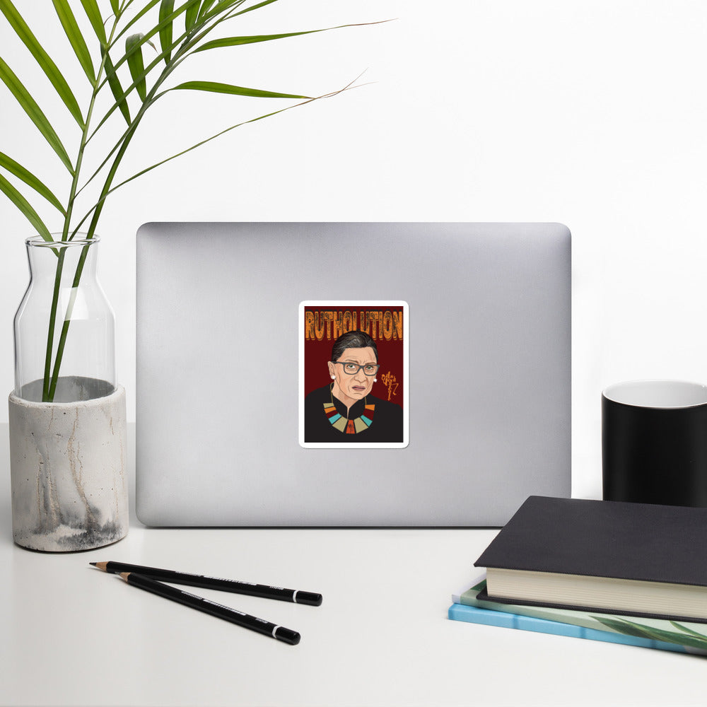 Ruth Bader Ginsburg Tribute Art Bubble-free stickers