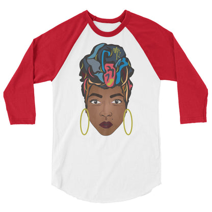 Wrap Queen: Multicolor 3/4 sleeve raglan shirt