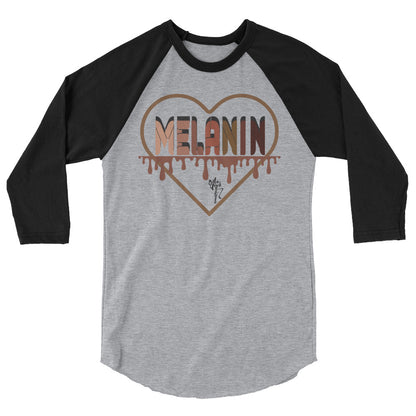 Melanin 3/4 sleeve raglan shirt