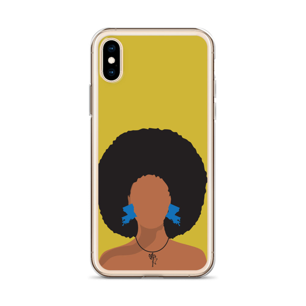 Melanin Poppin' with Louisiana Earrings iPhone Case