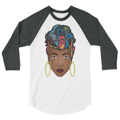 Wrap Queen: Multicolor 3/4 sleeve raglan shirt