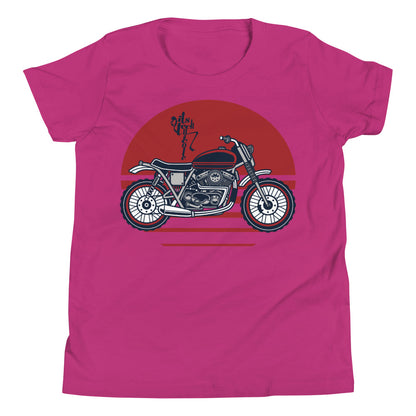 Motorcycle (Red) Youth Short Sleeve T-Shirt