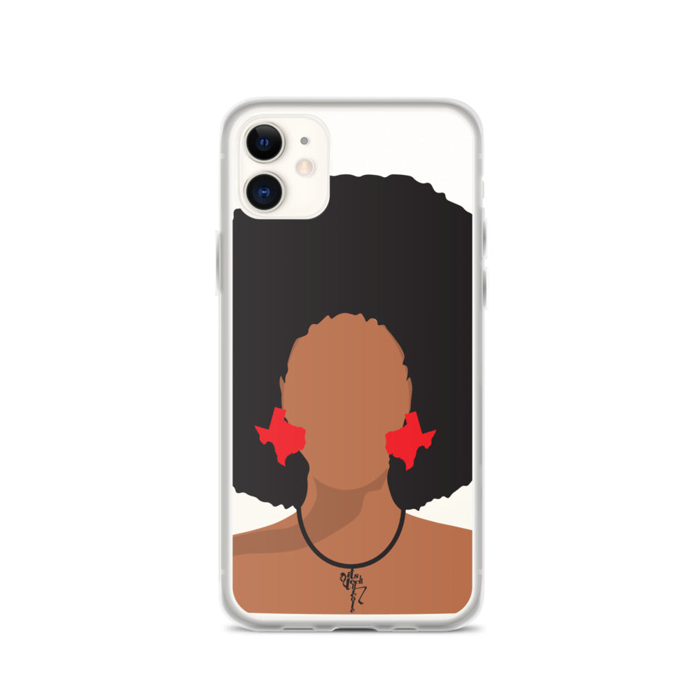 Melanin Poppin' with Texas Earrings iPhone Case