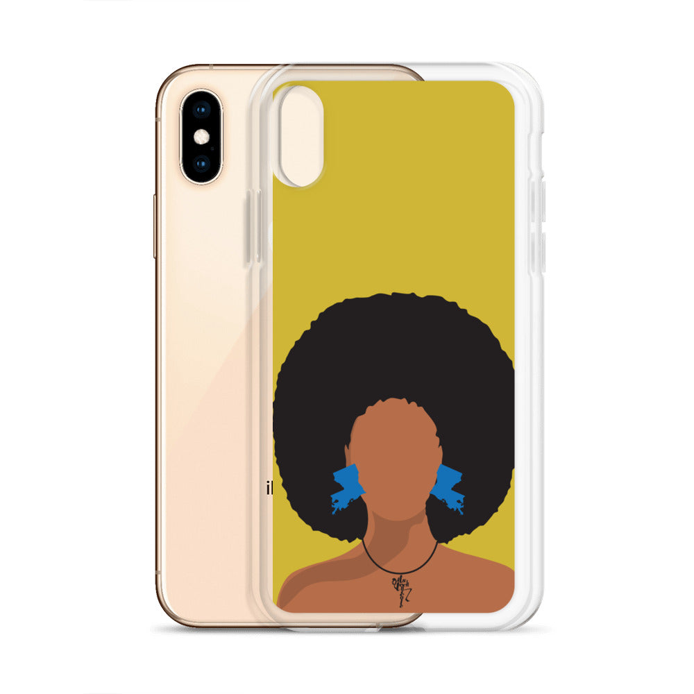 Melanin Poppin' with Louisiana Earrings iPhone Case