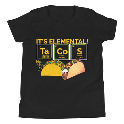 Tacos, It's Elemental Youth Short Sleeve T-Shirt