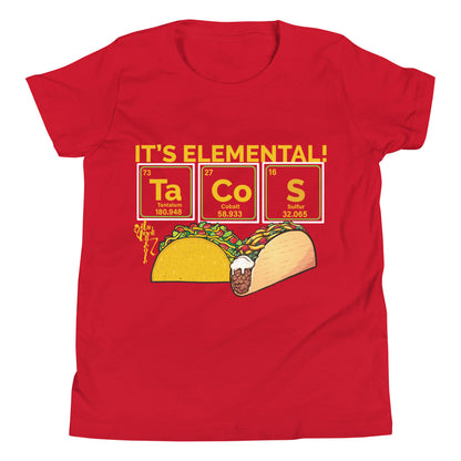 Tacos, It's Elemental Youth Short Sleeve T-Shirt