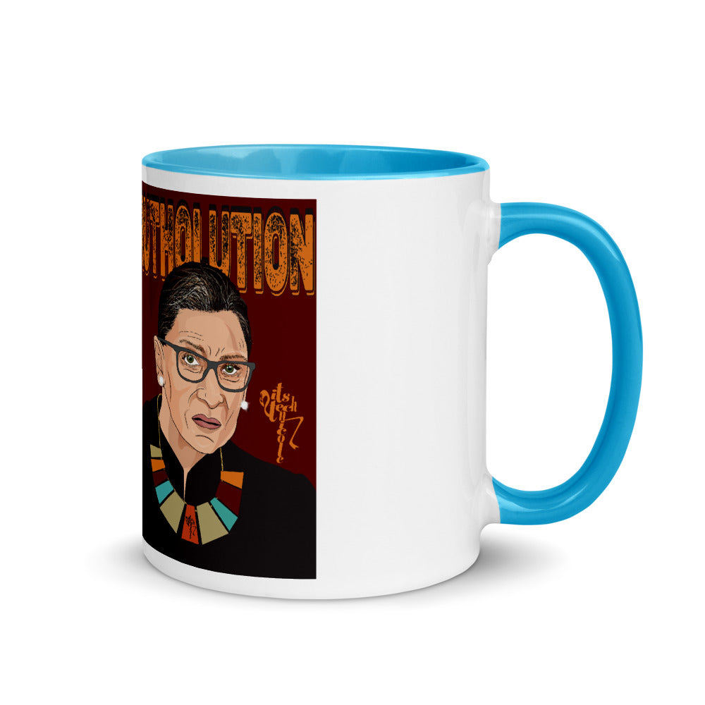 Ruth Bader Ginsburg Tribute Art Mug with Color Inside