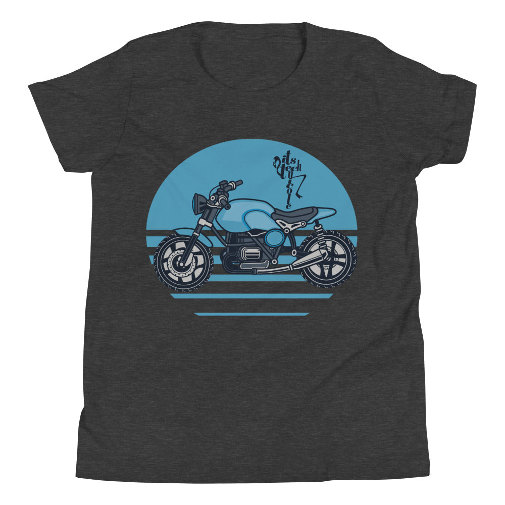 Motorcycle (Blue) Youth Short Sleeve T-Shirt