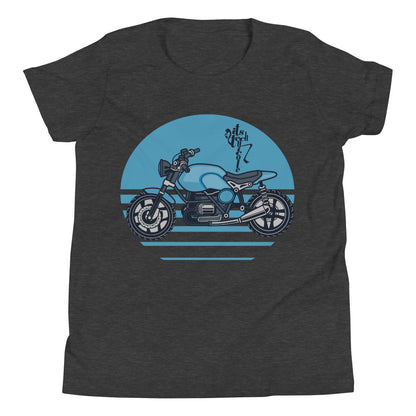 Motorcycle (Blue) Youth Short Sleeve T-Shirt