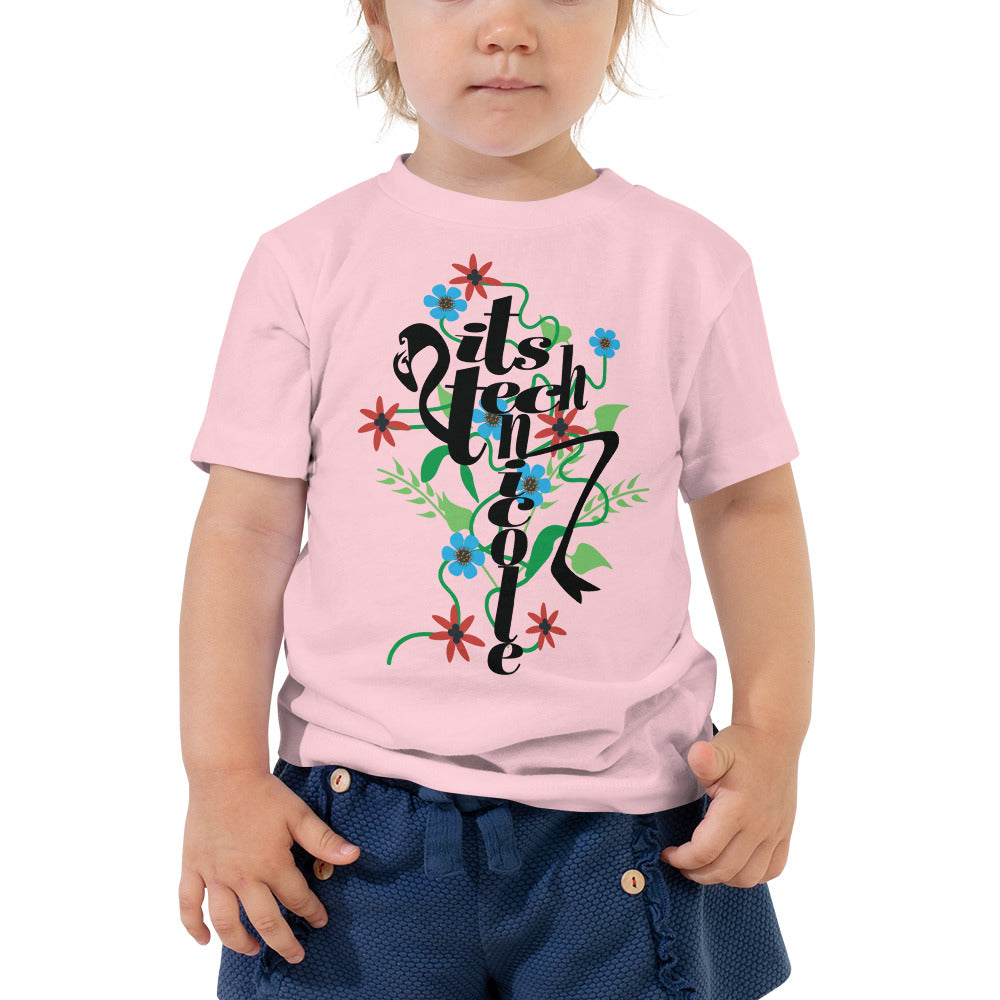 ItsTechnicole Floral Toddler Short Sleeve Tee