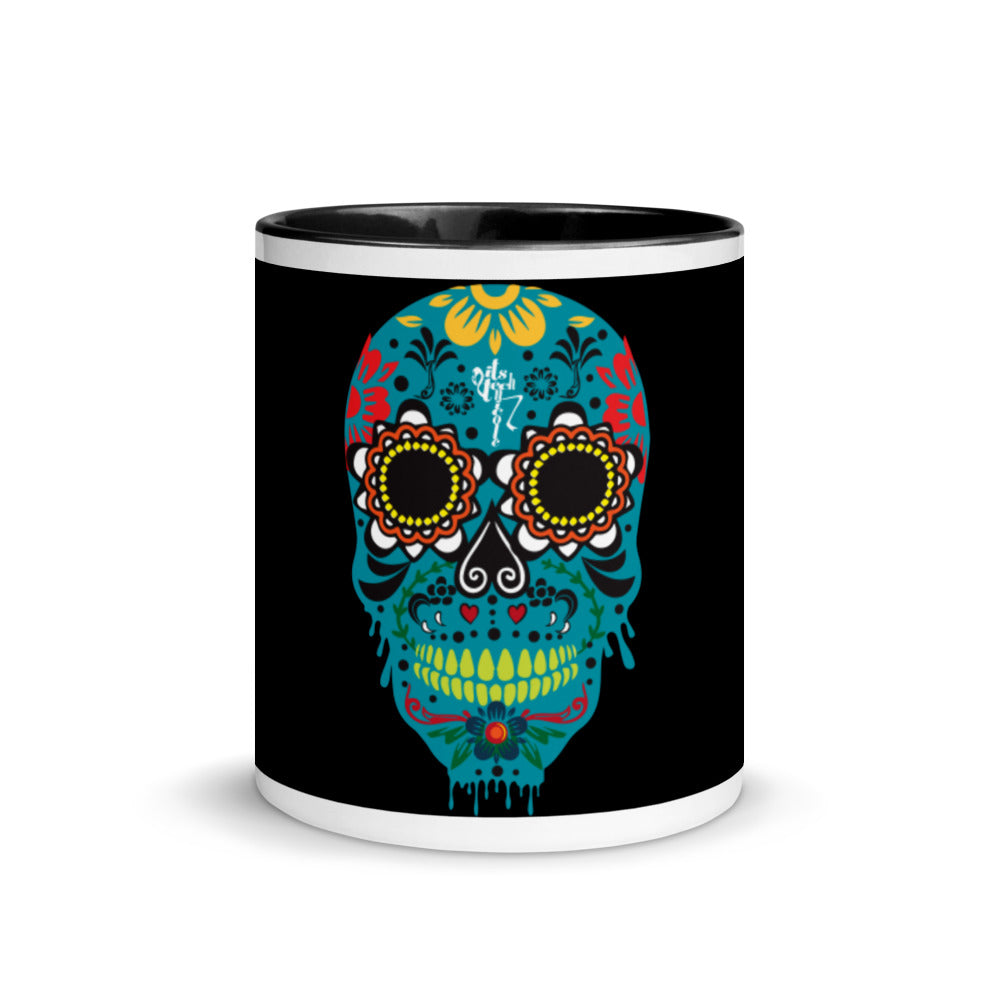 Dia de los Muertos Azul Mug with Color Inside