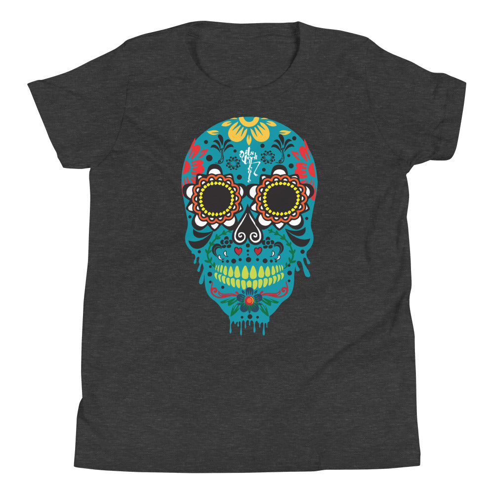 Dia de los Muertos Azul Youth Short Sleeve T-Shirt