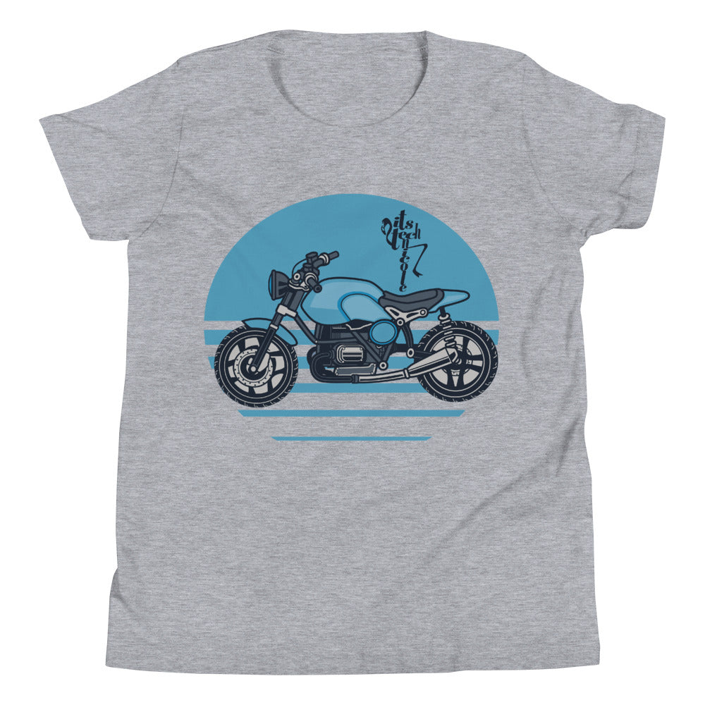 Motorcycle (Blue) Youth Short Sleeve T-Shirt