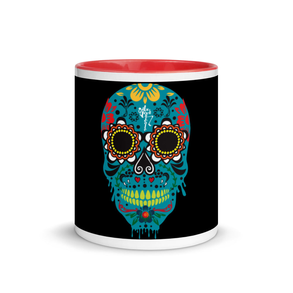 Dia de los Muertos Azul Mug with Color Inside