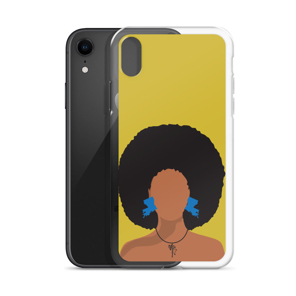 Melanin Poppin' with Louisiana Earrings iPhone Case