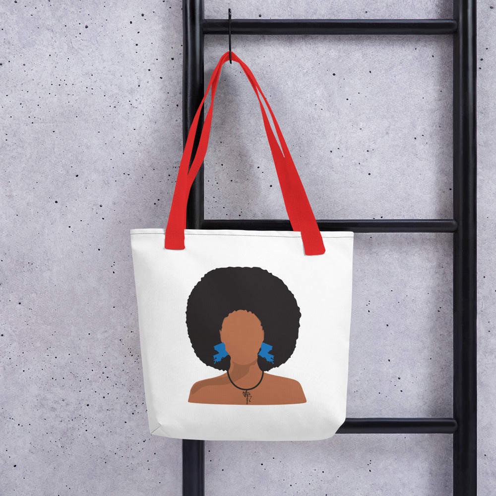 Melanin Poppin' with Louisiana Earrings Tote bag